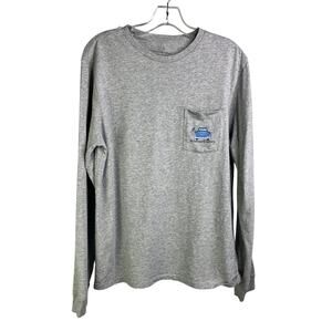 Vineyard Vines T-Shirt Mens Size Small Gray Crewneck Long Sleeve Tailgate July 4